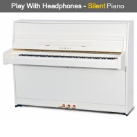 Kawai K-15 ATX 3L Snow White Polished Upright Piano